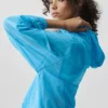 1/4 Zip Go Time Pullover - Azure Blue