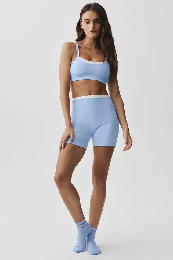 Airbrush Double up Bra - Light Provence Blue/White