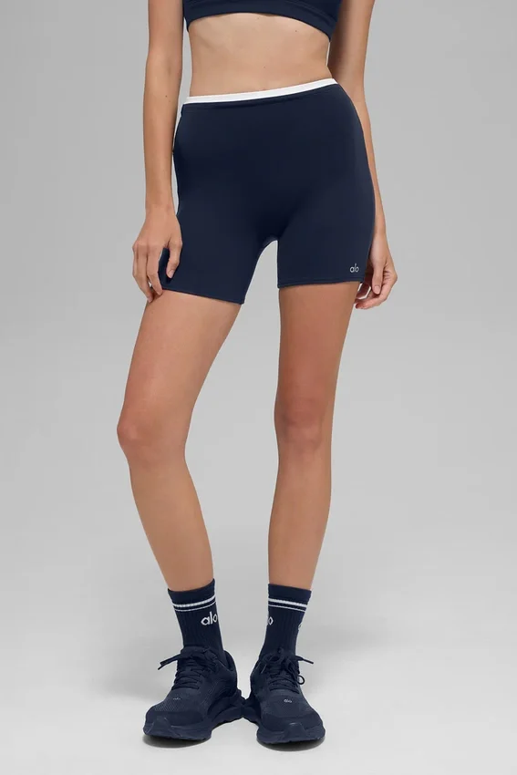 5" Airbrush Double up Short - Navy/White