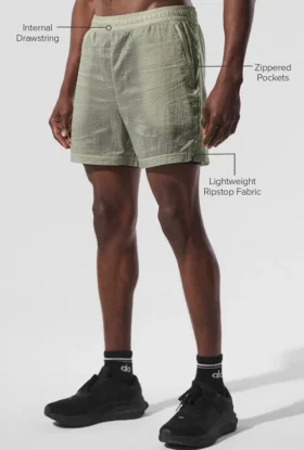 5″ Game Time Ripstop 2-in-1 Short – Limestone/Black