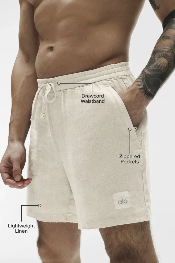 7" Linen Days Short - Bone