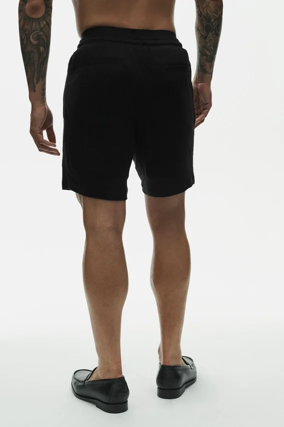 7" Linen Jersey Coastal Short - Black