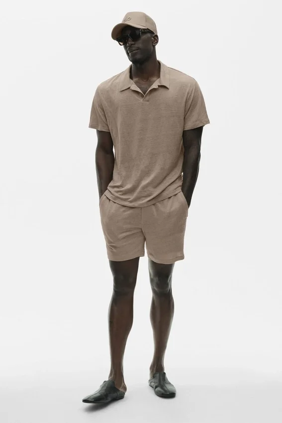 7" Linen Jersey Coastal Short - Gravel