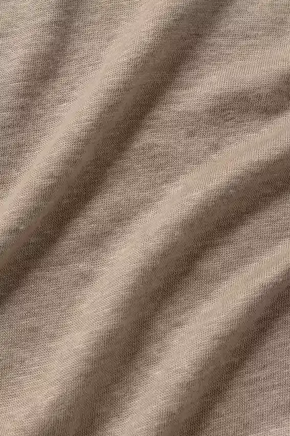 Linen Jersey Coastal Long Sleeve Button up - Gravel