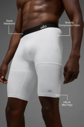 9″ Flight Compression Short – White