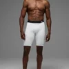 9" Flight Compression Short - White