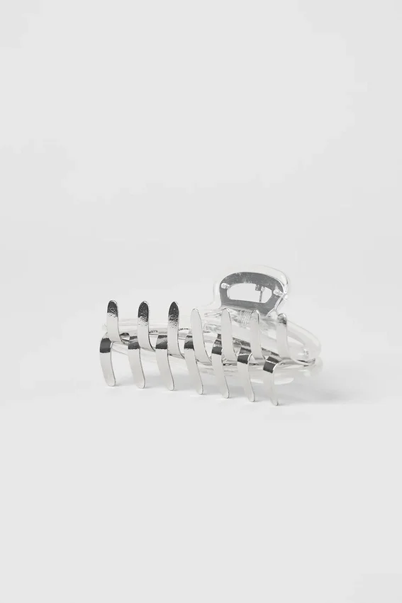 Acrylic Illusion Claw Clip - Clear Acetate/Chrome