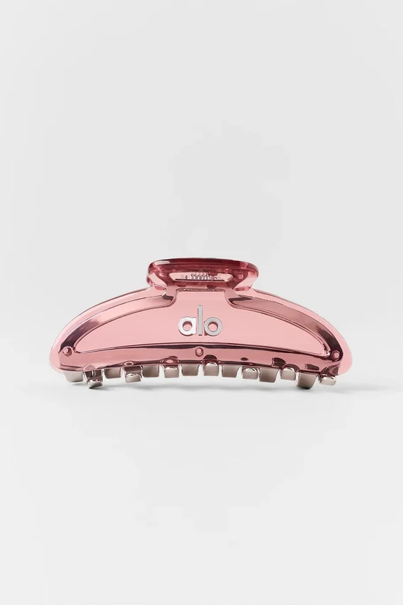 Acrylic Illusion Claw Clip - Vintage Pink/Chrome