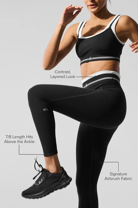Airbrush High-Waist 7/8 Better Together Legging - Black/White