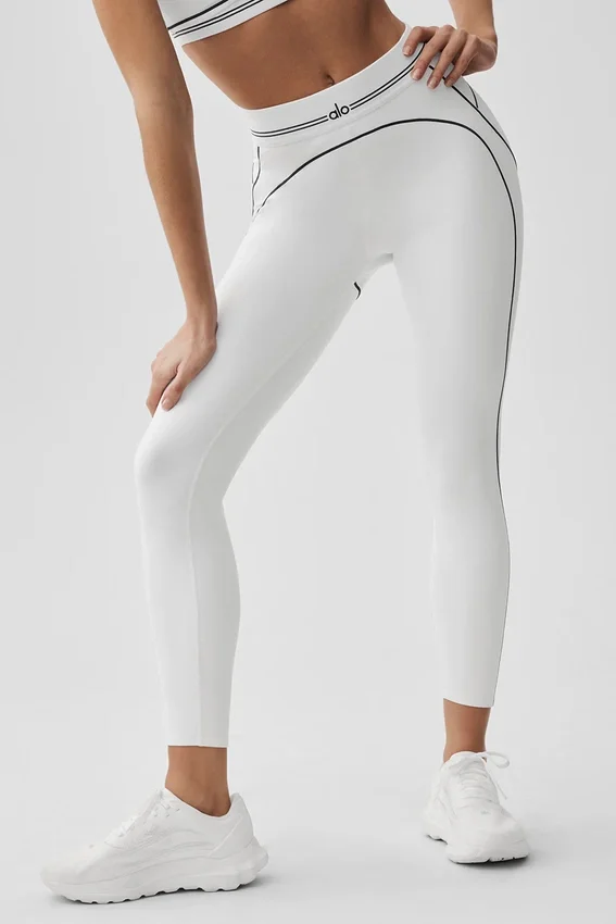 Airbrush High-Waist 7/8 Heart Throb Legging - White/Black