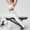 Airbrush High-Waist 7/8 Heart Throb Legging - White/Black