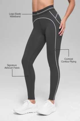 Airbrush High-Waist Heart Throb Legging – Anthracite/White