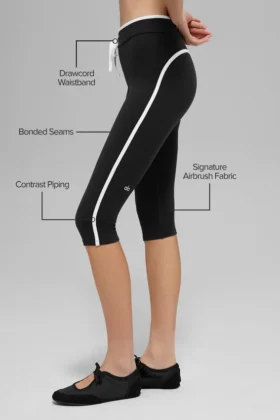 Airbrush High-Waist Race Pace Capri – Black/White