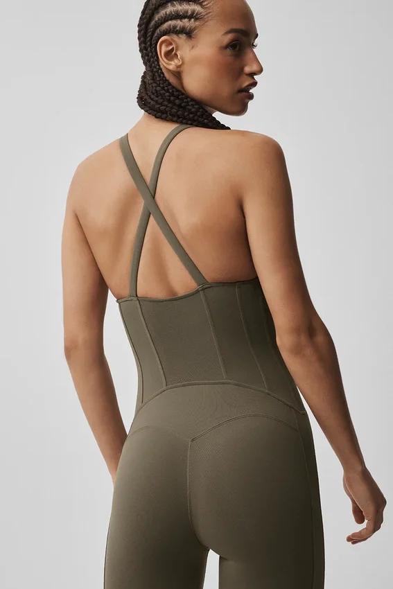 Airbrush Sparks Fly Corset Onesie - Olive Tree