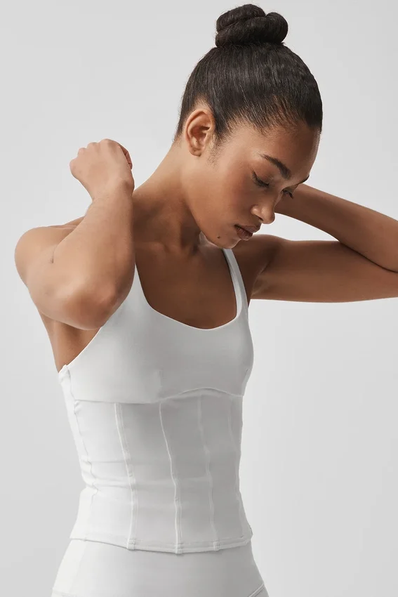 Airbrush Sparks Fly Corset Tank - White