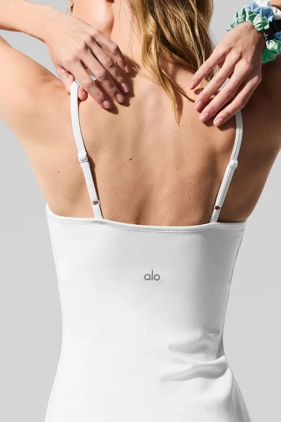 Airbrush Streamlined Dress - White/White