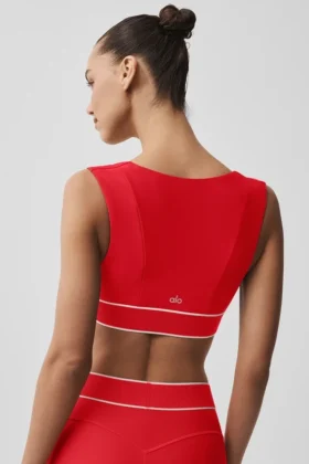 Airlift Alignment Bra – Bright Red/White
