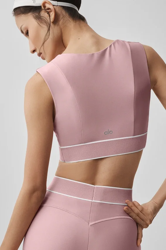 Airlift Alignment Bra - Vintage Pink/White