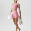 Airlift Gingham Sleek Bra Tank - Paradise Pink Gingham
