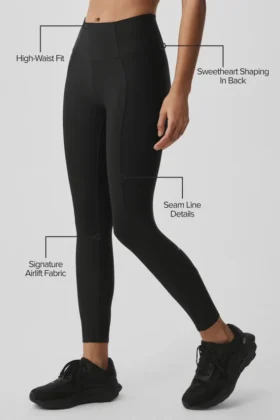 Airlift High-Waist 7/8 Fine Line Legging – Black