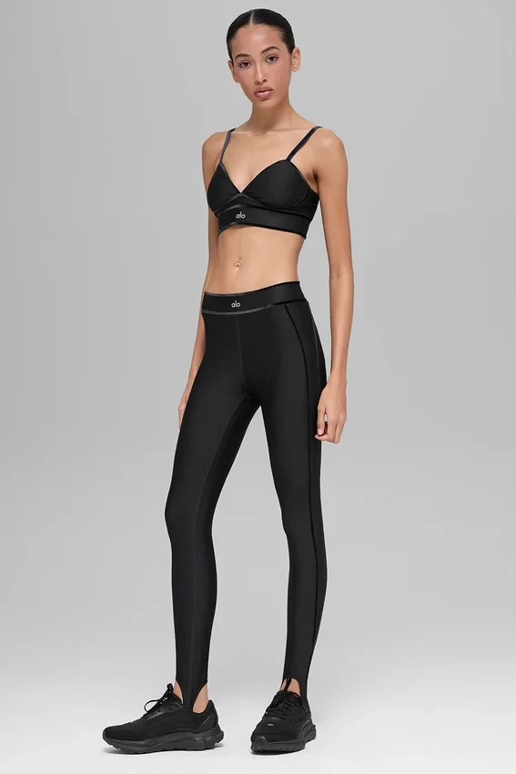 Airlift High-Waist Love Language Stirrup Legging - Black