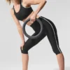 Airlift High-Waist Super Sleek Contrast Capri - Black/White