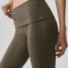 Alo Softsculpt 7/8 Foldover Flare Legging - Olive Tree