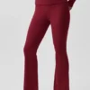 Alo Softsculpt 7/8 Foldover Flare Legging - Summer Romance Red