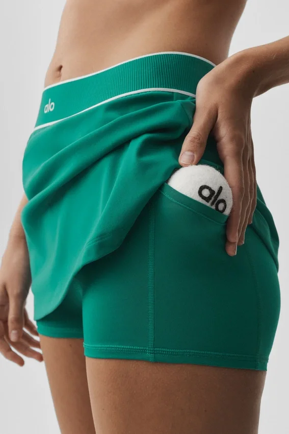 Alo Softsculpt Amp It up Tennis Skirt - Emerald Isle