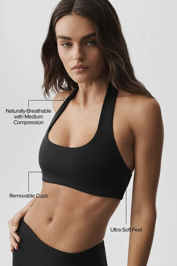 Alo Softsculpt Feel the Heat Halter Bra - Black