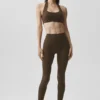 Alo Softsculpt Feel the Heat Halter Bra - Espresso