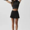Alo Softsculpt Full Zip Short Sleeve - Black
