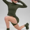 Alo Softsculpt Precision 1/4 Zip Long Sleeve - Green Olive