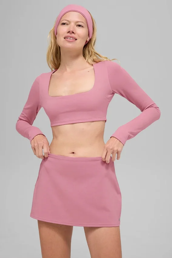 Alo Softsculpt Precision Long Sleeve Bra - Pink Wild Rose
