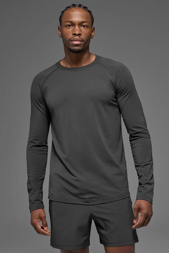 Alo Vapor Crewneck Long Sleeve - Anthracite