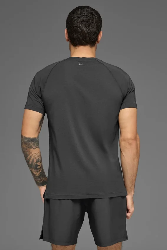 Alo Vapor Crewneck Short Sleeve - Anthracite