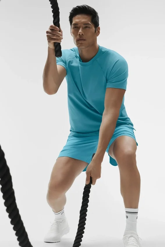 Alo Vapor Crewneck Short Sleeve - Blue Breeze