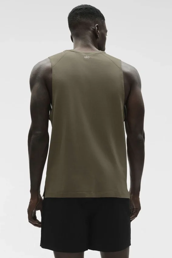 Alo Vapor Muscle Tank - Olive Tree