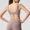 Alosoft Center Stage Bra - Dark Pink Quartz Heather