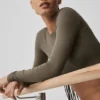 Alosoft Crop Finesse Long Sleeve - Olive Tree