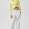 Alosoft Crop Finesse Long Sleeve - Sunshine