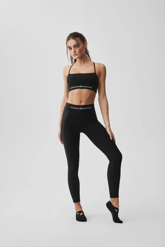 Alosoft High-Waist 7/8 Relay Legging - Black/White