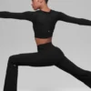 Alosoft Intuition Long Sleeve Bra - Black