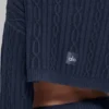 Cable Knit Cropped Winter Bliss Turtleneck Long Sleeve - Navy