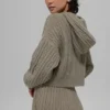 Cable Knit Winter Bliss Hoodie - Light Cocoa