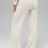 Cashmere High-Waist Plush Waffle Pant - Ivory