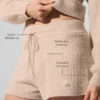 Cashmere High-Waist Plush Waffle Short - Macadamia Blush