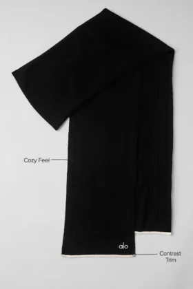 Cashmere Light Frosted Scarf – Black/Ivory