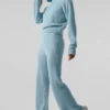 Cashmere Plush Waffle 1/4 Zip Pullover - Celestial Blue Heather