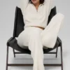 Cashmere Plush Waffle 1/4 Zip Pullover - Ivory